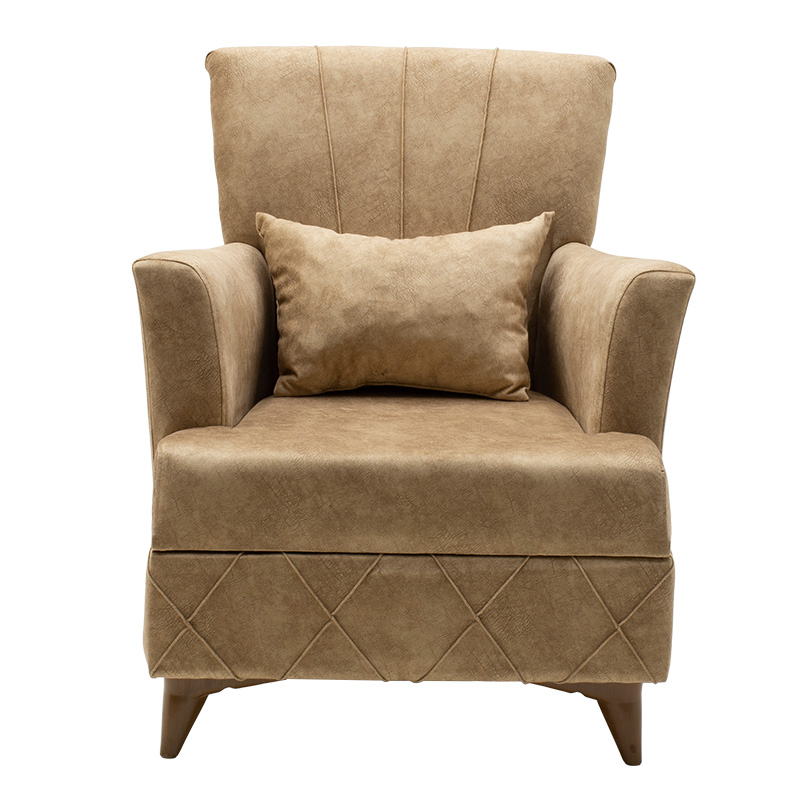 Πολυθρόνα-μπερζέρα Lalezar pakoworld ύφασμα καφέ antique 76x86x91εκ