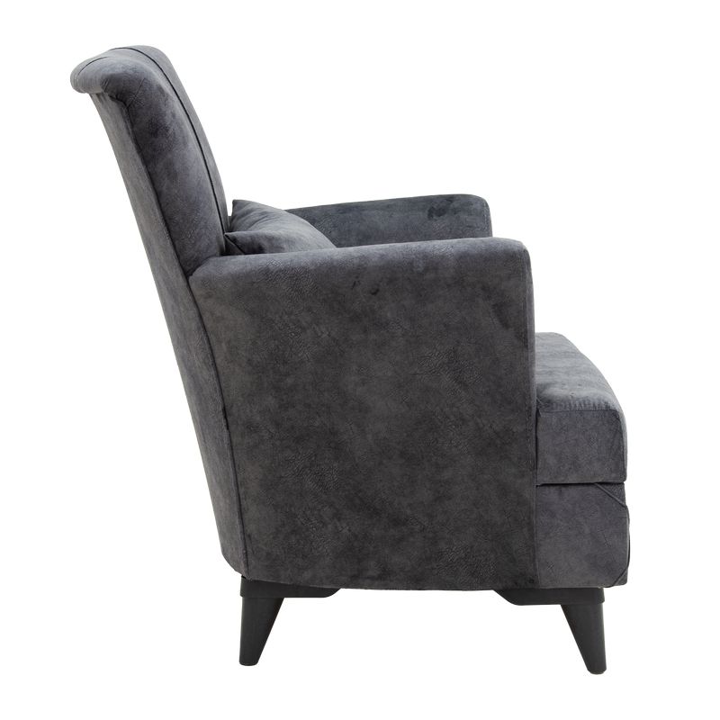 Πολυθρόνα-μπερζέρα Lalezar pakoworld ύφασμα ανθρακί antique 76x86x91εκ