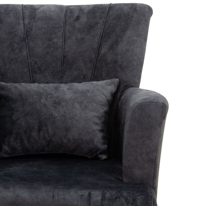 Πολυθρόνα-μπερζέρα Lalezar pakoworld ύφασμα ανθρακί antique 76x86x91εκ