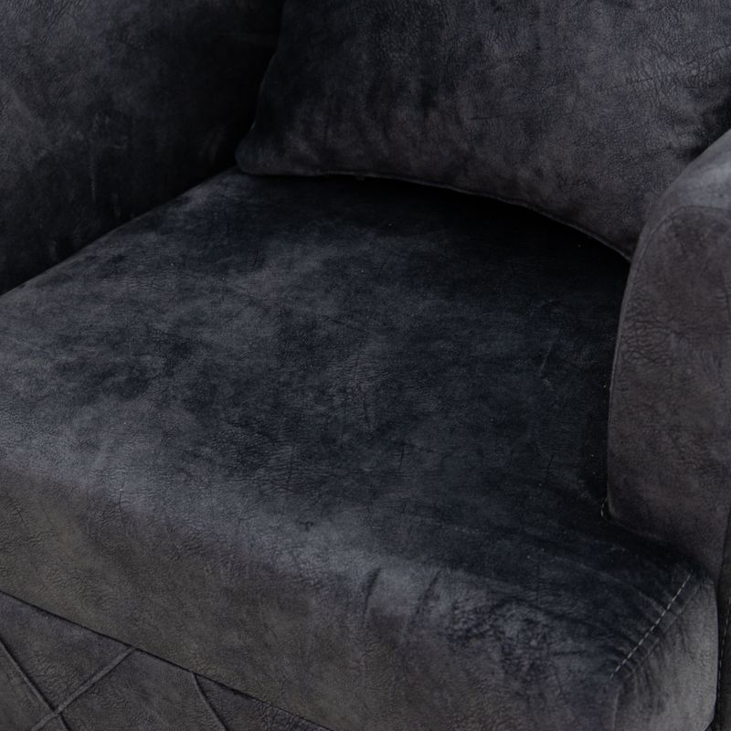 Πολυθρόνα-μπερζέρα Lalezar pakoworld ύφασμα ανθρακί antique 76x86x91εκ