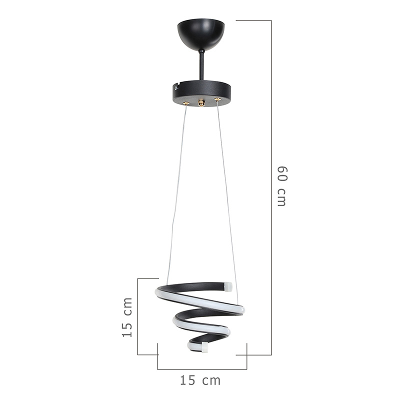 Φωτιστικό οροφής μονόφωτο PWL-1030 pakoworld LED 23W μαύρο Φ15x60cm