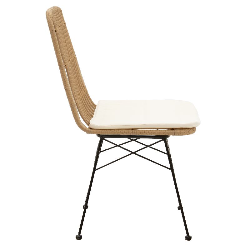 Καρέκλα Naoki pakoworld pe φυσικό-μέταλλο μαύρο