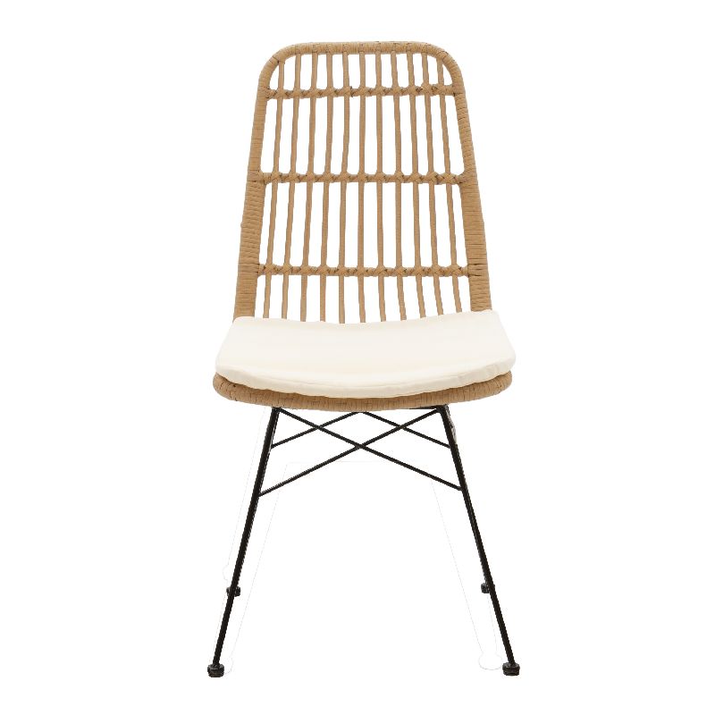 Καρέκλα Naoki pakoworld pe φυσικό-μέταλλο μαύρο