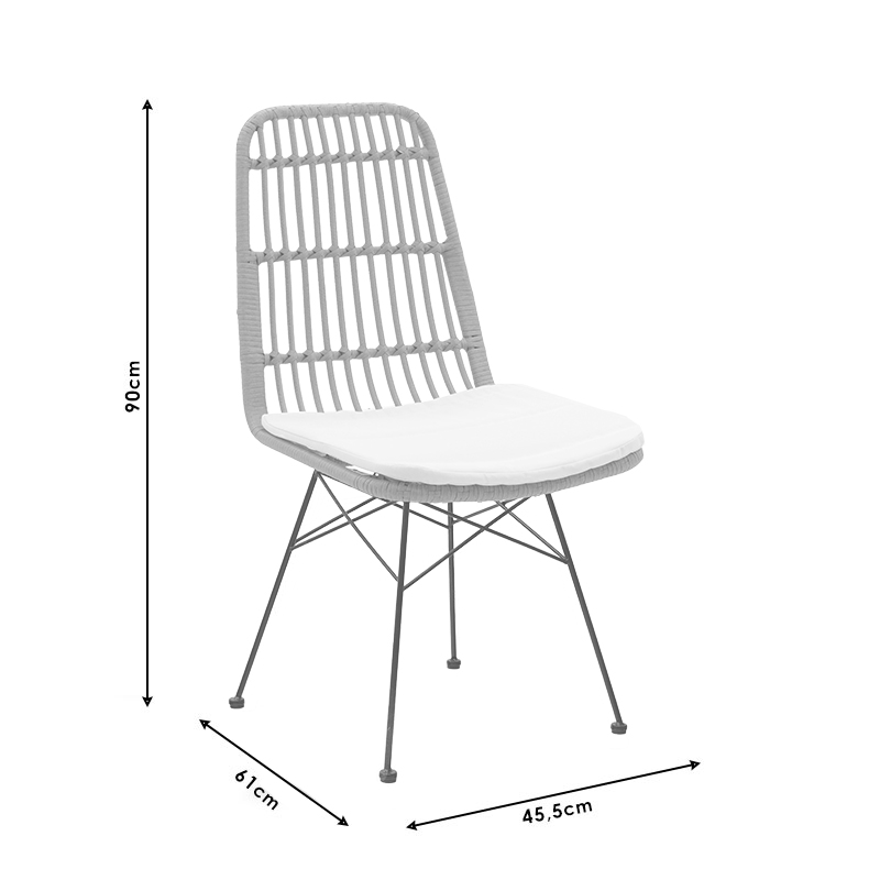 Καρέκλα Naoki pakoworld pe φυσικό-μέταλλο μαύρο