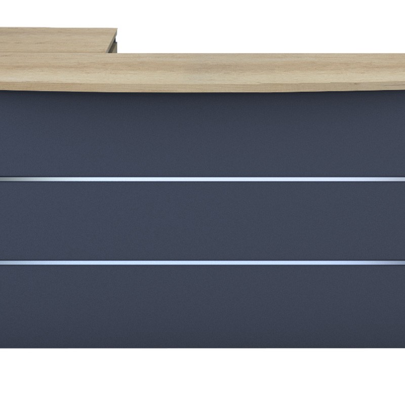 Γραφείο εργασίας επαγγελματικό Lotus pakoworld αναστρέψιμο φυσικό-ανθρακί 180x160x75εκ