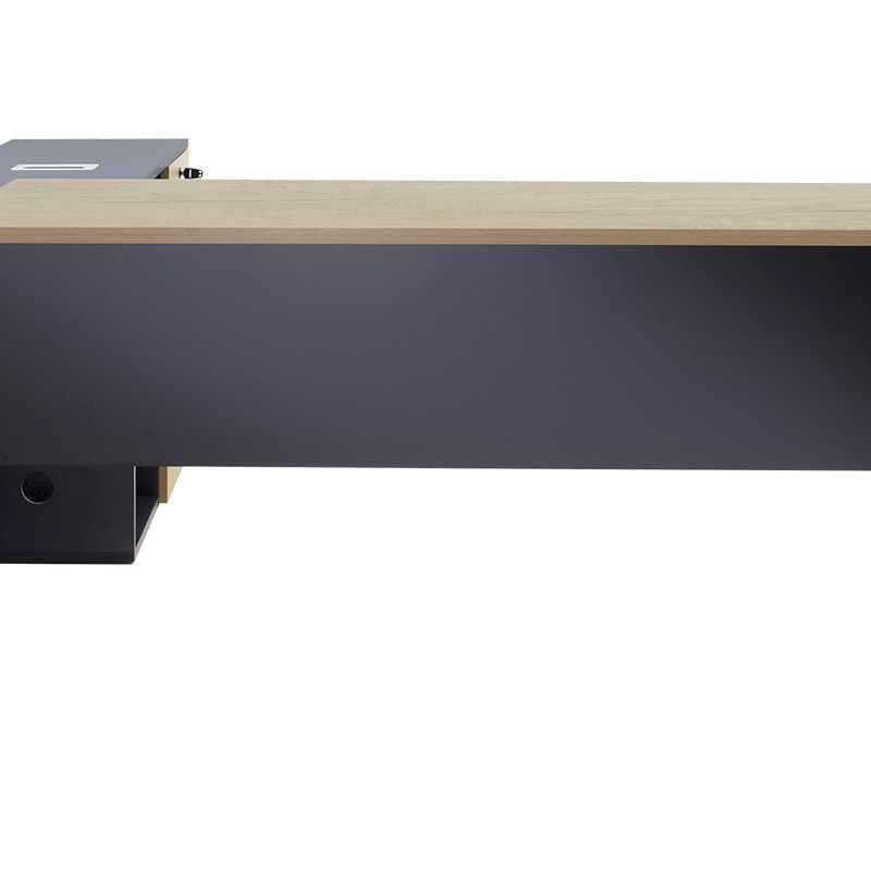 Γραφείο εργασίας επαγγελματικό Lotus pakoworld αναστρέψιμο σε φυσικό-ανθρακί 180x160x75εκ