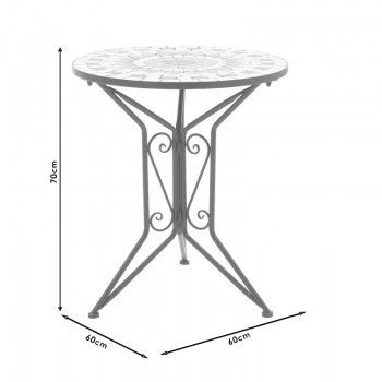 Τραπεζαρία Mosaic pakoworld σετ 3τεμ μέταλλο μαύρο