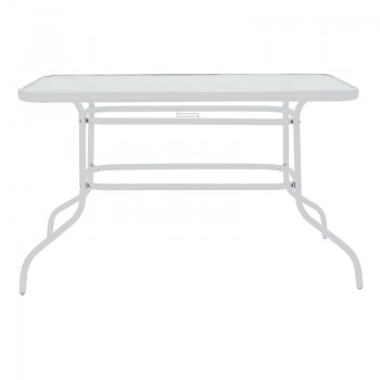 Τραπέζι Ensure pakoworld μέταλλο λευκό-γυαλί 120x70x70εκ