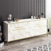 Μπουφές Marble pakoworld χρώμα λευκό μαρμάρου-χρυσό 180x47,5x75εκ