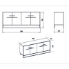 Μπουφές Marble pakoworld χρώμα λευκό μαρμάρου-χρυσό 180x47,5x75εκ