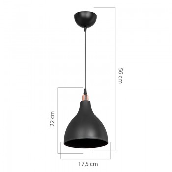 Φωτιστικό οροφής μονόφωτο Lofty pakoworld Ε27 μαύρο Φ18x22εκ