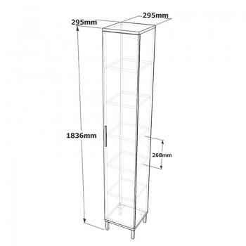 Ντουλάπι-στήλη Aurelius pakoworld ανθρακί-μόκα 29.5x29.5x183.6εκ