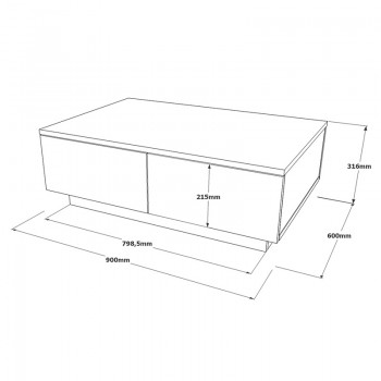 Τραπέζι σαλονιού Thunder pakoworld sonoma-λευκό 90x60x31.5εκ