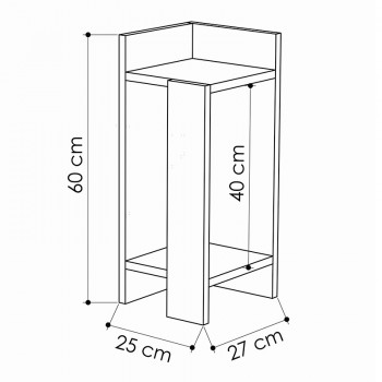 Κομοδίνο Immerse pakoworld σετ 2 τμχ. μόκα 27x25x60εκ