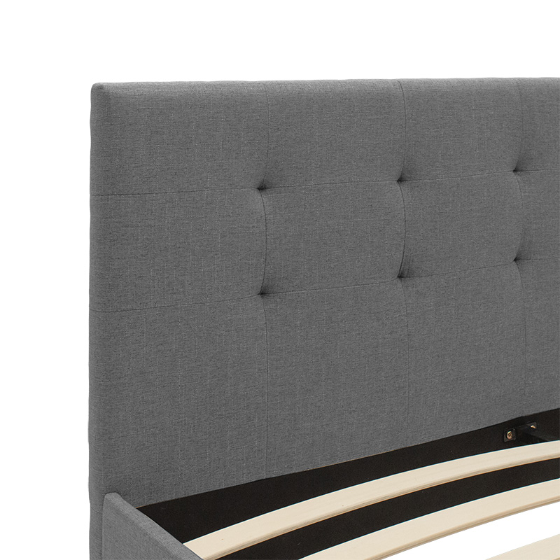 Κρεβάτι Mago pakoworld ύφασμα ανθρακί 160x200εκ