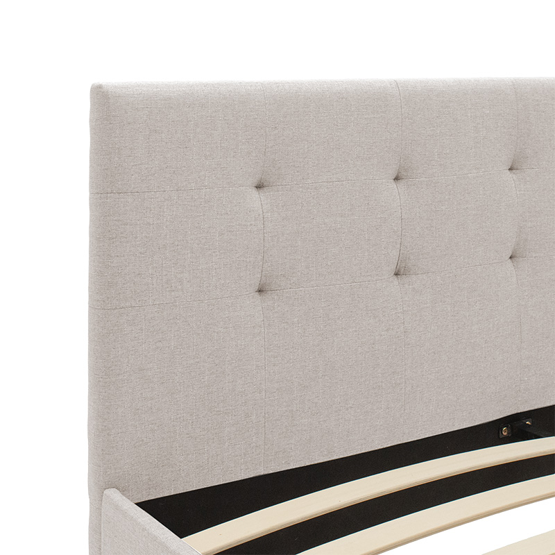 Κρεβάτι Mago pakoworld ύφασμα εκρού 160x200εκ