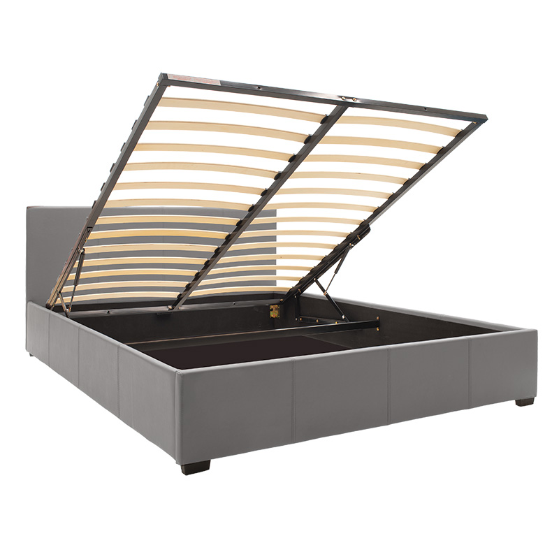 Κρεβάτι Norse pakoworld  pu γκρι ματ με αποθηκευτικό χώρο 160x200εκ