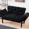 Καναπές κρεβάτι PWF-0018 pakoworld 2θέσιος με ύφασμα χρώμα μαύρο 155x73x85cm