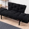 Καναπές κρεβάτι PWF-0018 pakoworld 2θέσιος με ύφασμα χρώμα μαύρο 155x73x85cm