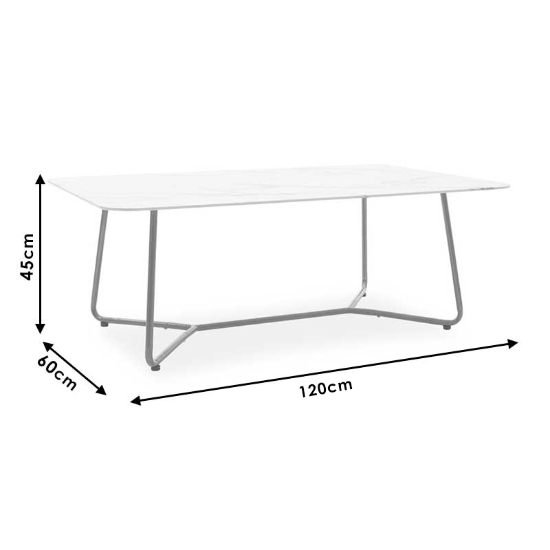 Τραπέζι σαλονιού Paris pakoworld γυαλί 8mm σχέδιο μαρμάρου-χρυσό 120x80x45εκ