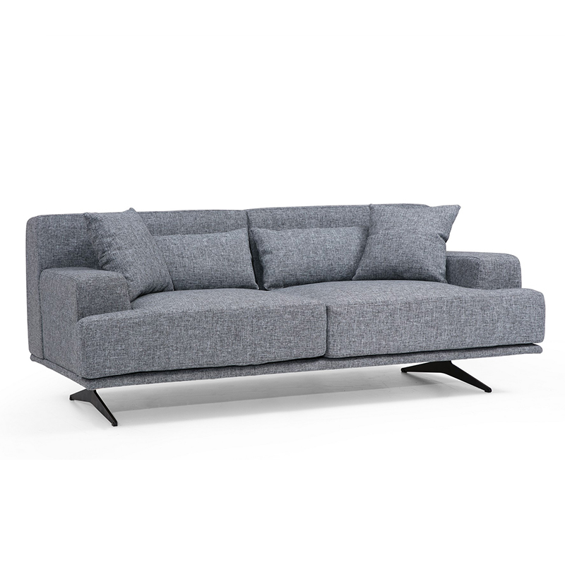 Καναπές 3θέσιος PWF-0516 pakoworld ύφασμα σκούρο γκρι-μαύρο 200x110x80εκ