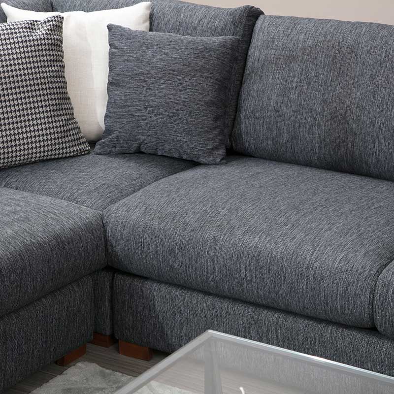 Γωνιακός καναπές PWF-0519 pakoworld αριστερή γωνία ύφασμα ανθρακί-καρυδί 323x282x85εκ