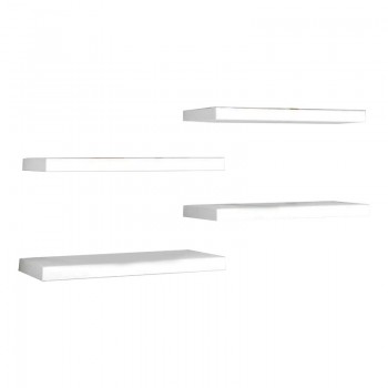 Ραφιέρα τοίχου Brian pakoworld 4 τεμαχίων λευκό 60x15x1.8εκ