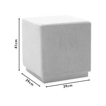 Σκαμπό σαλονιού Pyra pakoworld βελούδο γκρι-χρυσό 39x39x41εκ