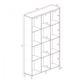 Βιβλιοθήκη FIRENZE pakoworld χρώμα sonoma 107x28,6x178εκ