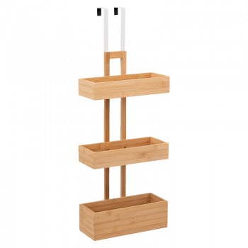 Ραφιέρα πόρτας Foco pakoworld μπαμπού-φυσικό λευκό 28x17.3x75εκ