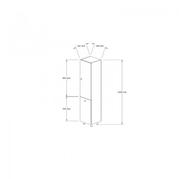 Ντουλάπα-στήλη μπάνιου Gingo pakoworld μελαμίνης λευκό 33x35x159εκ