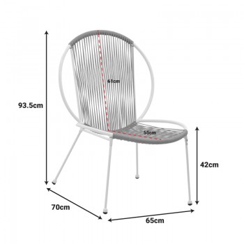 Καρέκλα Dapper pakoworld λευκό μέταλλο-pe φυσικό 64.5x74.5x76εκ
