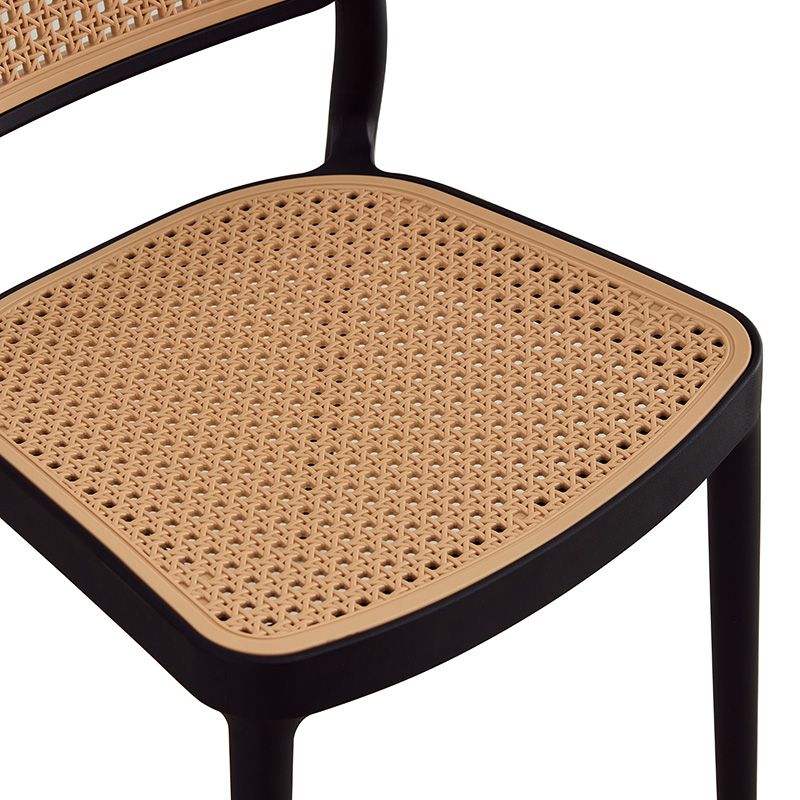 Καρέκλα Poetica pakoworld με UV protection PP μπεζ-μαύρο 42x52x81εκ.