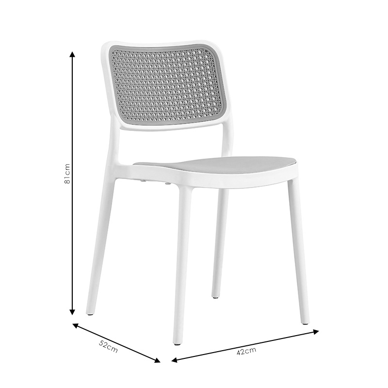 Καρέκλα Poetica pakoworld με UV protection PP μπεζ-μαύρο 42x52x81εκ.
