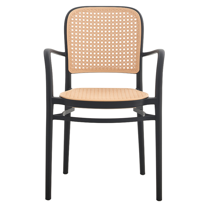 Πολυθρόνα Juniper pakoworld με UV protection PP μπεζ-μαύρο 56x52.5x86.5εκ.