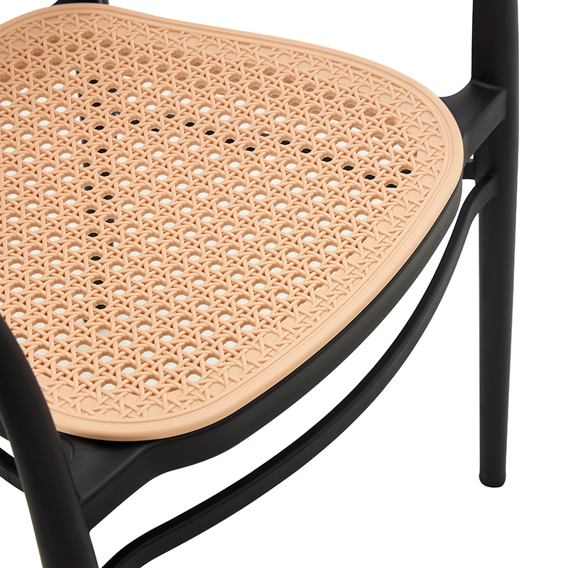 Πολυθρόνα Juniper pakoworld με UV protection PP μπεζ-μαύρο 56x52.5x86.5εκ.