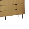 Συρταριέρα Scandi pakoworld με 6 συρτάρια φυσικό 153x46x81εκ
