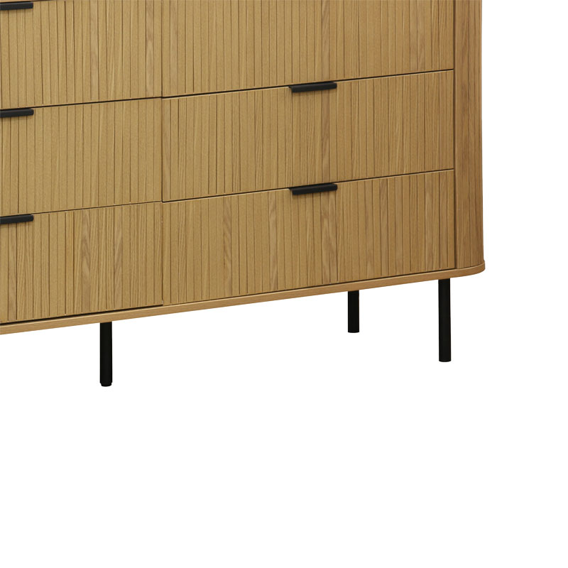 Συρταριέρα Scandi pakoworld με 6 συρτάρια φυσικό 153x46x81εκ