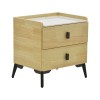 Κομοδίνο Alessio pakoworld mdf φυσικό-μαύρο μέταλλο 46x37x47εκ