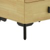 Κομοδίνο Alessio pakoworld mdf φυσικό-μαύρο μέταλλο 46x37x47εκ