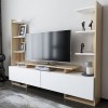 Σύνθετο σαλονιού Clarry pakoworld λευκό-φυσικό 183.6x31.5x140εκ