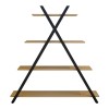 Βιβλιοθήκη Tree pakoworld μαύρο-φυσικό 120x33x135εκ