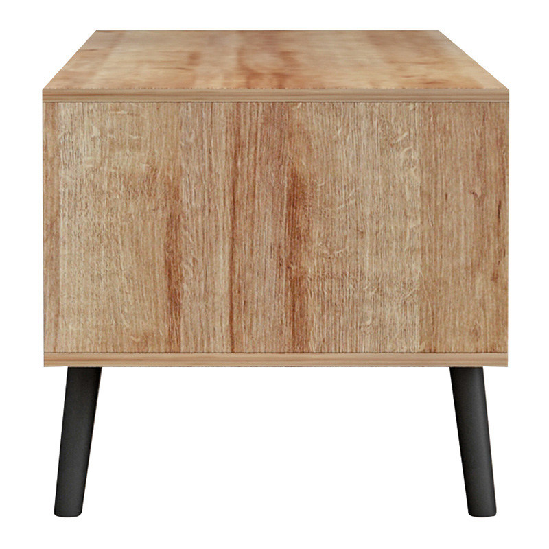 Τραπέζι σαλονιού Skyfi pakoworld με σερβιτόρο φυσικό-ανθρακί 100x60x45εκ