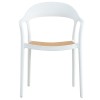 Πολυθρόνα Ember pakoworld με UV protection PP μπεζ- λευκό 52.5x56.5x81εκ.