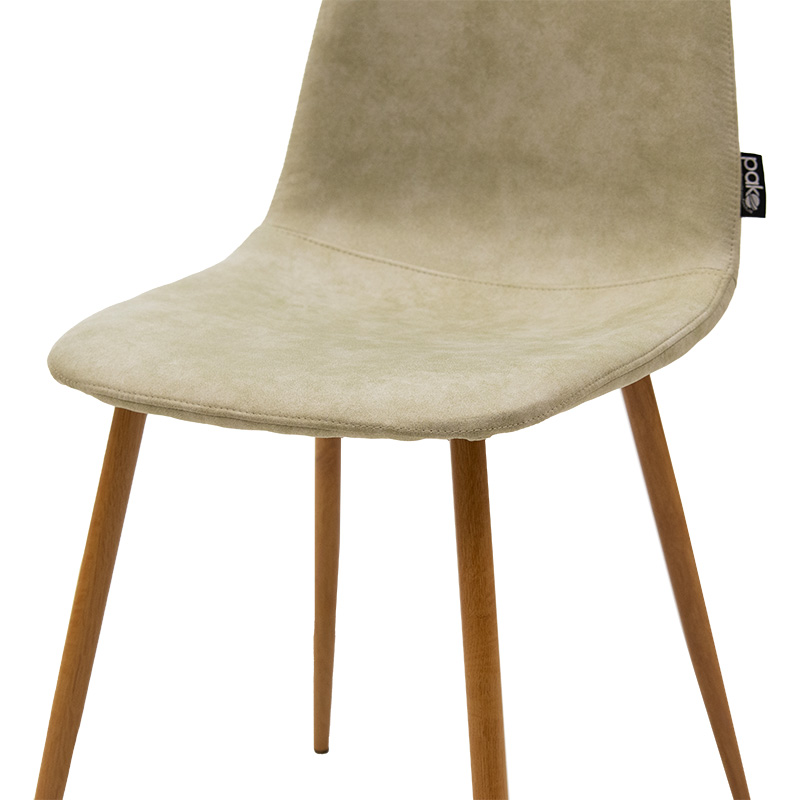 Καρέκλα Bella pakoworld PU γκρι green antique-φυσικό πόδι
