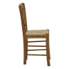 Καρέκλα καφενείου με ψάθα Χιαστή  pakoworld καρυδί ξύλο 42x40x89εκ