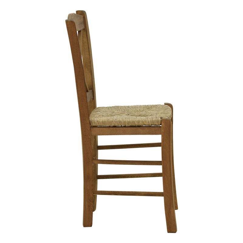 Καρέκλα καφενείου με ψάθα Χιαστή  pakoworld καρυδί ξύλο 42x40x89εκ