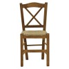 Καρέκλα καφενείου με ψάθα Χιαστή  pakoworld καρυδί ξύλο 42x40x89εκ