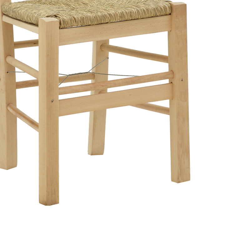 Καρέκλα καφενείου με ψάθα Επιλοχία pakoworld άβαφο ξύλο 42x40x89εκ