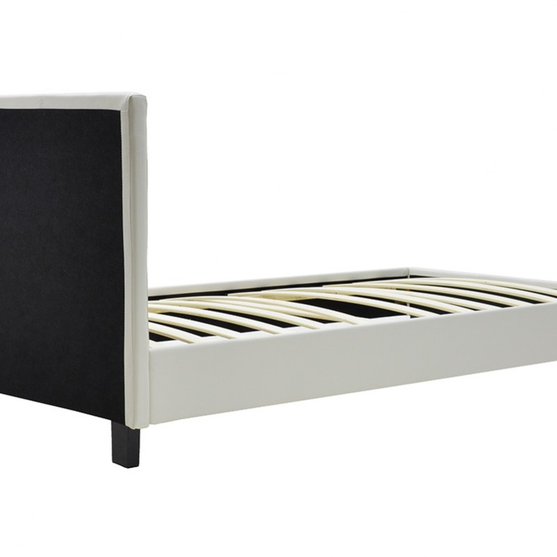Κρεβάτι Nevil pakoworld 100x200 PU χρώμα λευκό ματ